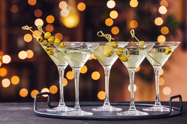 Glasses Fresh Martini Table — Stock Photo, Image