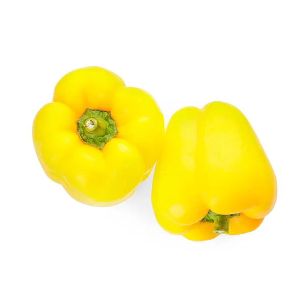 Žluté Papriky Bílém Pozadí — Stock fotografie