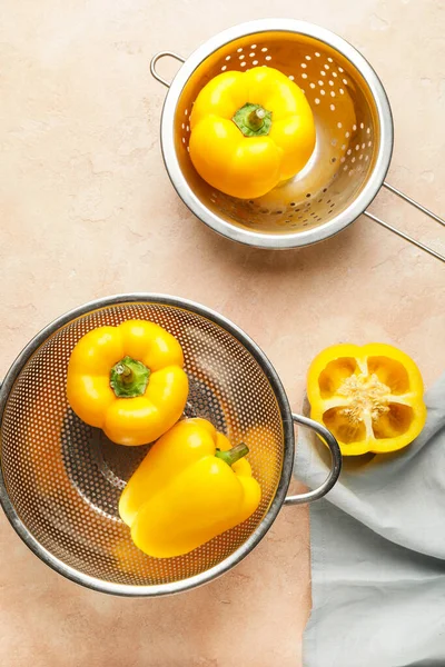 Composition Yellow Bell Pepper Table — Stock Photo, Image