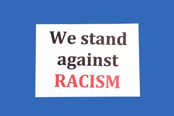 Χαρτί Κείμενο Stand Racism Στο Φόντο Χρώμα — Φωτογραφία Αρχείου