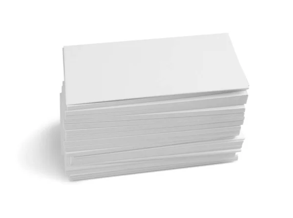 Blanke Visitenkarten Auf Weißem Hintergrund — Stockfoto