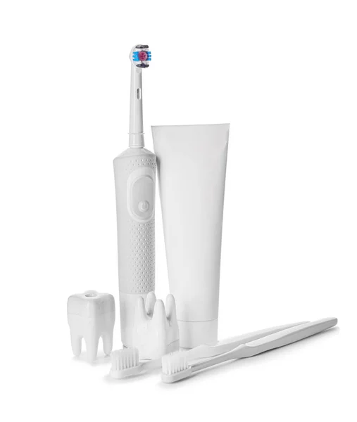 Set Oral Hygiene White Background — Stock Photo, Image