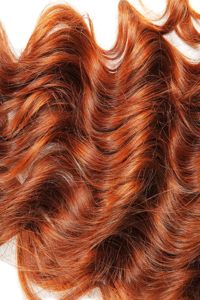 Curly Red Hair White Background — Stock Photo, Image
