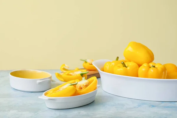 Composition Yellow Bell Pepper Table — Stock Photo, Image