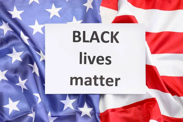 Paper Text Black Lives Matter Flag Usa Top View — Stock Photo, Image