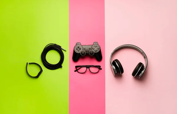 Different Modern Devices Color Background — Stock Photo, Image