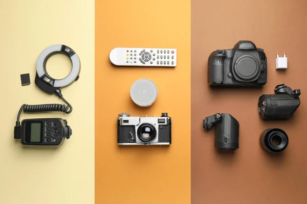 Different Modern Devices Color Background — Stock Photo, Image