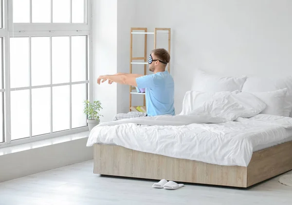 Male Sleepwalker His Bedroom — Stock Photo, Image