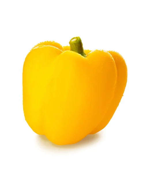 Žlutá Paprika Bell Bílém Pozadí — Stock fotografie