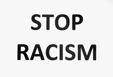 Metin kağıt üzerinde RACISM 'i Durdur
