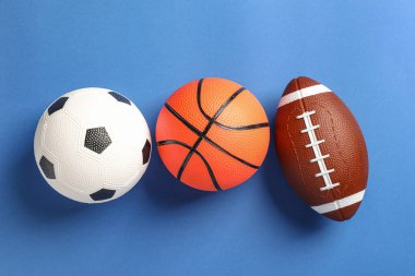 Renkli arka planda spor topları