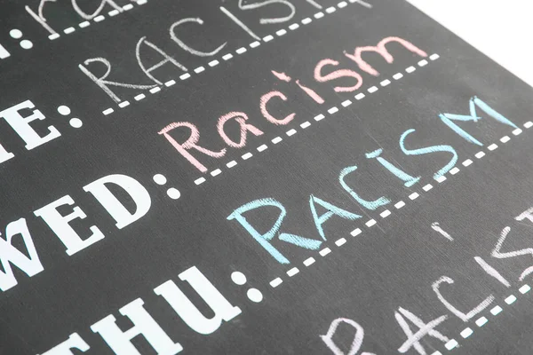 Chalkboard Λέξη Racism Closeup — Φωτογραφία Αρχείου