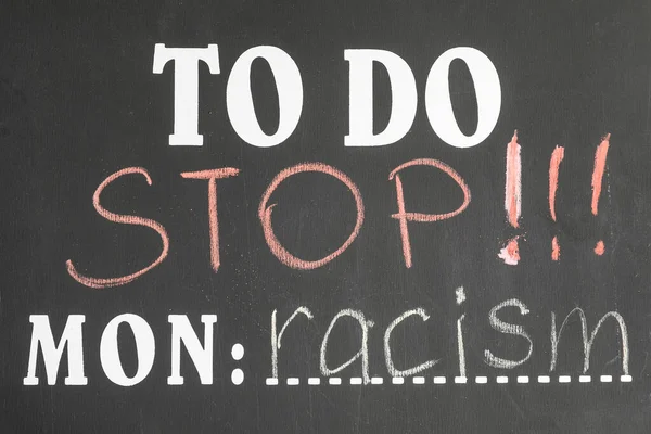 Λίστα Todo Κείμενο Stop Racism Κοντινό — Φωτογραφία Αρχείου