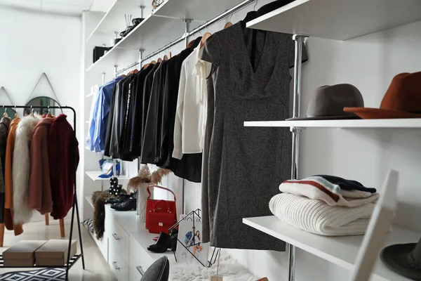 Stylish Interior Modern Clothes Store — Stock Photo, Image
