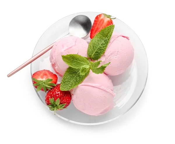 천연색 배경에 맛있는 아이스크림을 바른다 — 스톡 사진