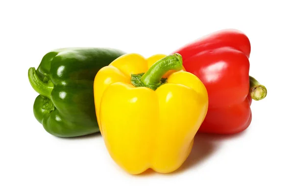 Friss Bell Peppers Fehér Háttér — Stock Fotó