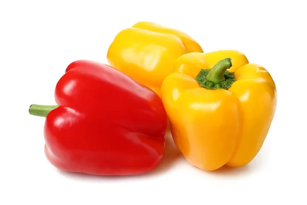 Friss Bell Peppers Fehér Háttér — Stock Fotó