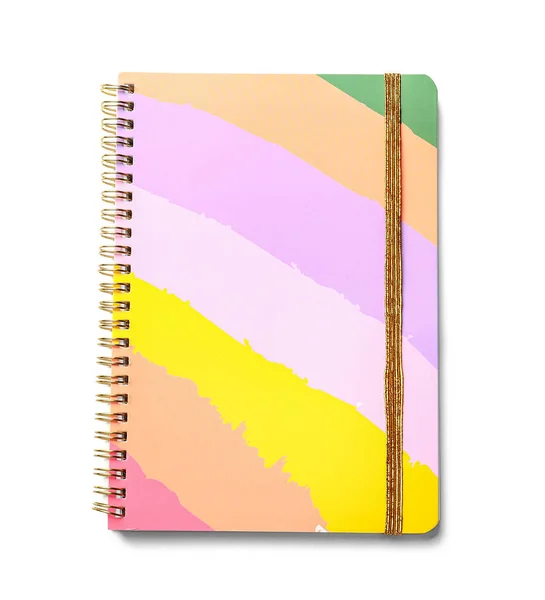 Notebook Elegante Sfondo Bianco — Foto Stock
