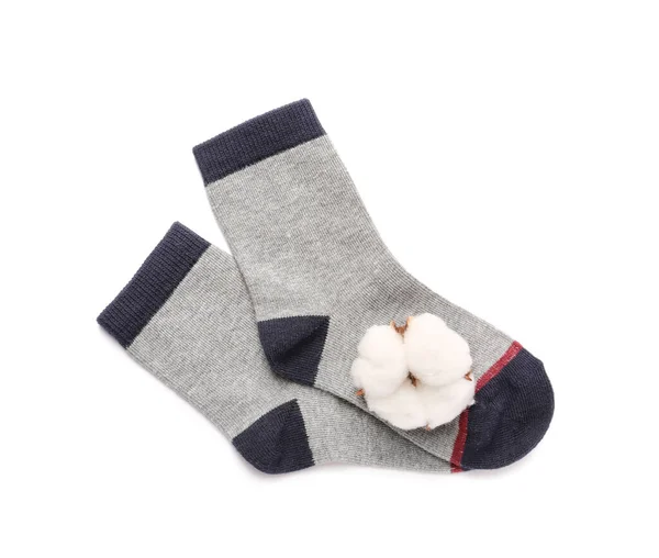 Cotton Socks White Background — Stock Photo, Image