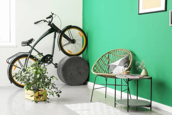 Stylish Interior Room Bicycle — Stock Photo, Image