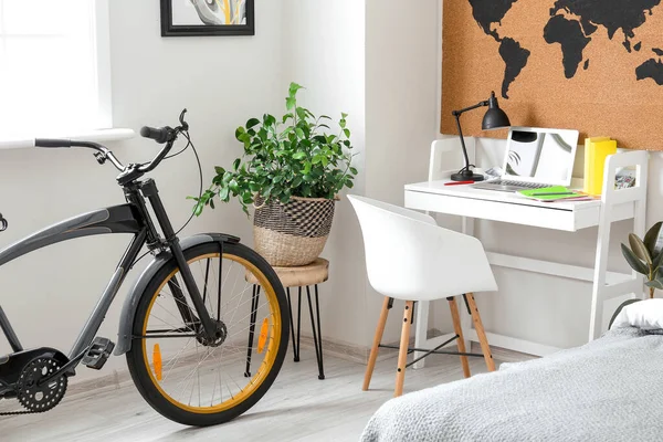 Stylish Interior Room Bicycle Table — Stock Photo, Image