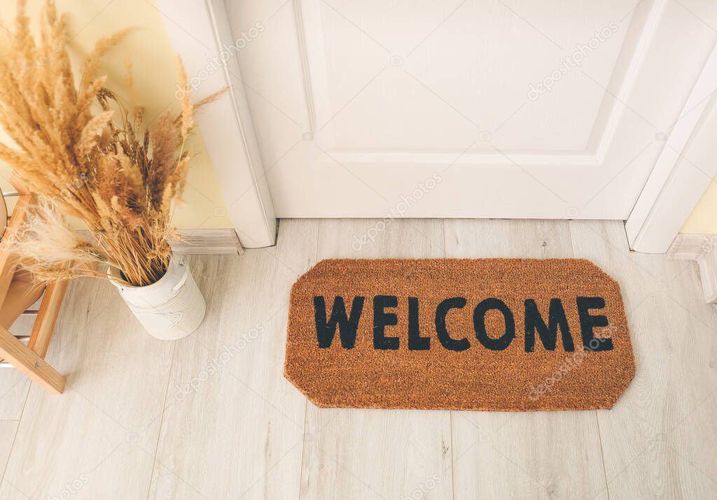 Door mat on floor in hallway