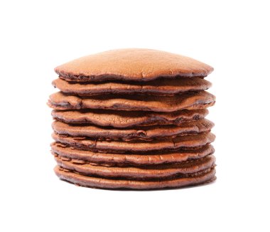 Beyaz arka planda lezzetli çikolatalı krepler.