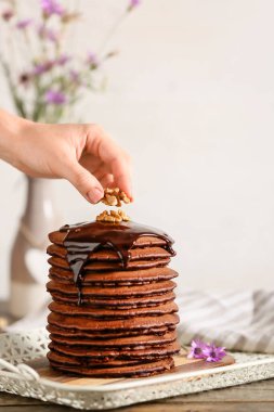 Lezzetli çikolatalı krep süsleme