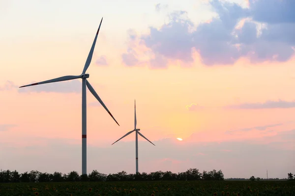 Windräder Für Strom Auf Dem Land — Stockfoto