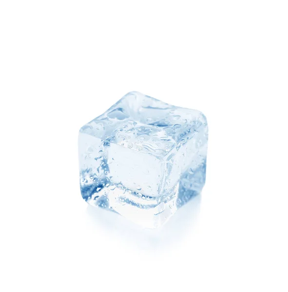 Cubo Gelo Sobre Fundo Branco — Fotografia de Stock