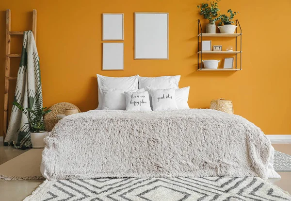 Modern Şık Yatak Odasının Içi — Stok fotoğraf