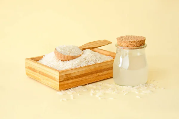 Jar Rice Water Color Background — Stock Photo, Image