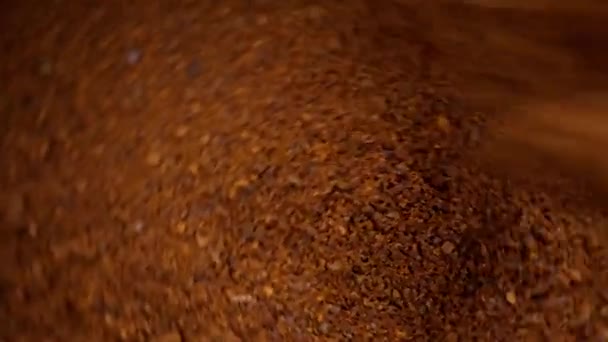 Roterande Kaffepulver Närbild — Stockvideo