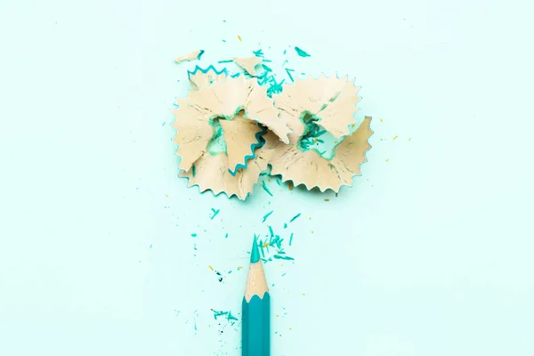 Ordinary Pencil Shavings Color Background — Stock Photo, Image
