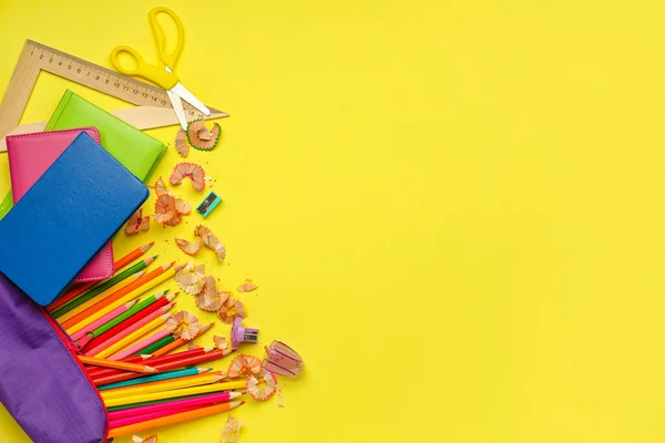 Ordinary Pencils Stationery Color Background — Stock Photo, Image