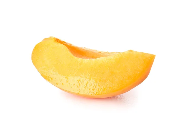 Piece Ripe Apricot White Background — Stock Photo, Image