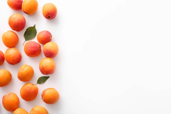 Tasty Ripe Apricots White Background — Stock Photo, Image