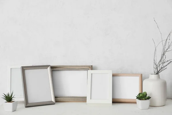 Photo Frames Table Room — Stock Photo, Image