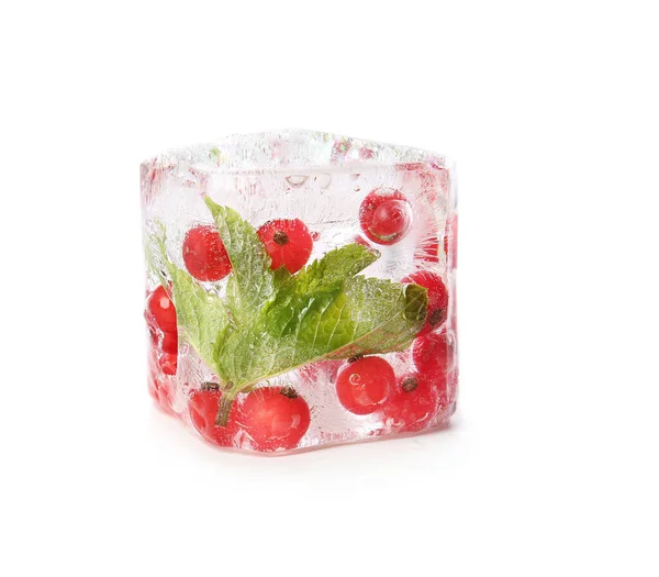 Ice Frozen Berries White Background — Stock Photo, Image