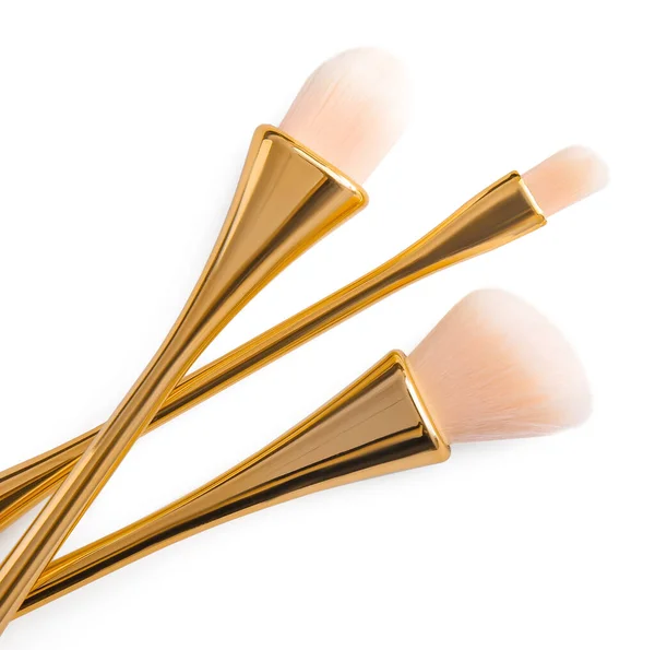 Set Makeup Brushes White Background — Stock Photo, Image