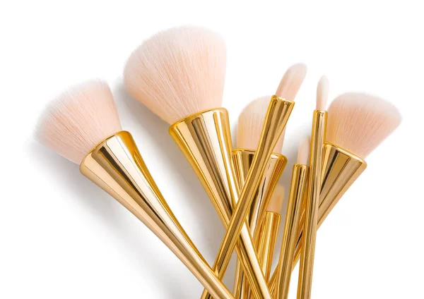 Set Makeup Brushes White Background — Stock Photo, Image