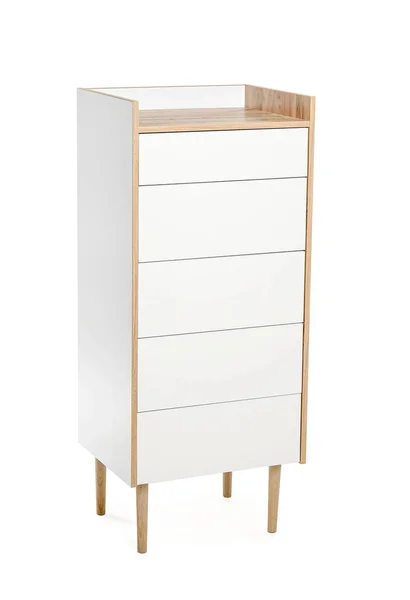 Modern Chest Drawers White Background — Stock Photo, Image