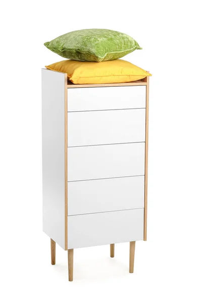 Modern Chest Drawers White Background — Stock Photo, Image