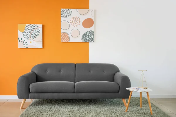 Interieur Van Mooie Stijlvolle Kamer Met Sofa — Stockfoto