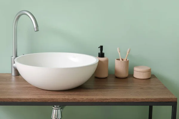 Waschbecken Inneren Des Modernen Stilvollen Badezimmers — Stockfoto