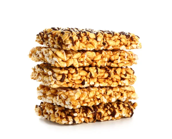 Crispy Rice Bars White Background — Stock Photo, Image