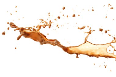 Beyaz arka planda sıcak kahve damlası