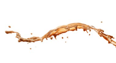 Beyaz arka planda sıcak kahve damlası