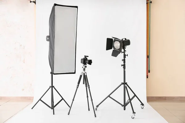 Interiör Fotostudio Med Modern Utrustning — Stockfoto