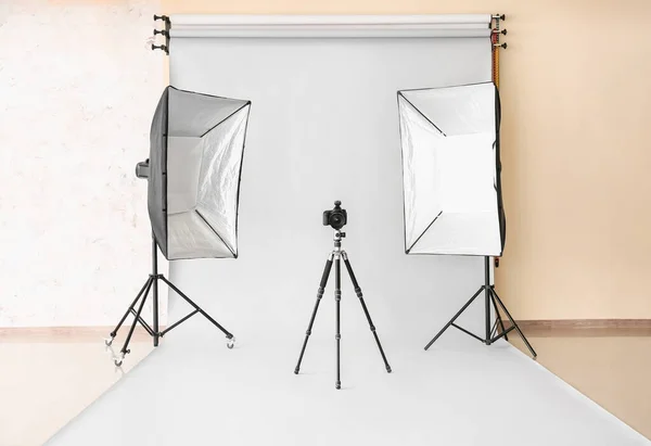 Interiör Fotostudio Med Modern Utrustning — Stockfoto